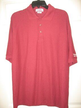 CINTAS Burgundy Red Pique Polo Shirt Men's Size Large